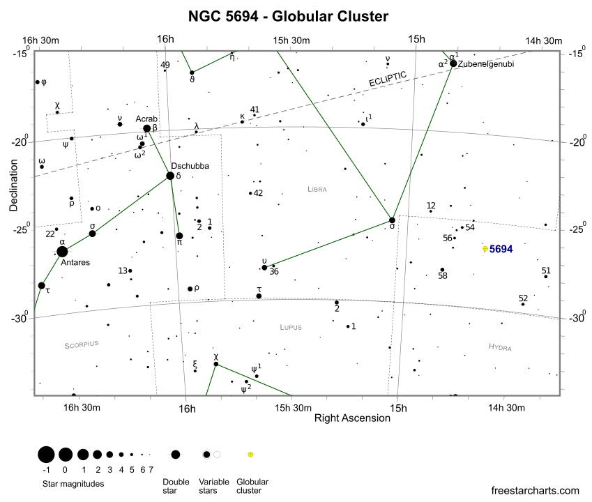 Finder Chart for NGC 5694 (credit:- freestarcharts)