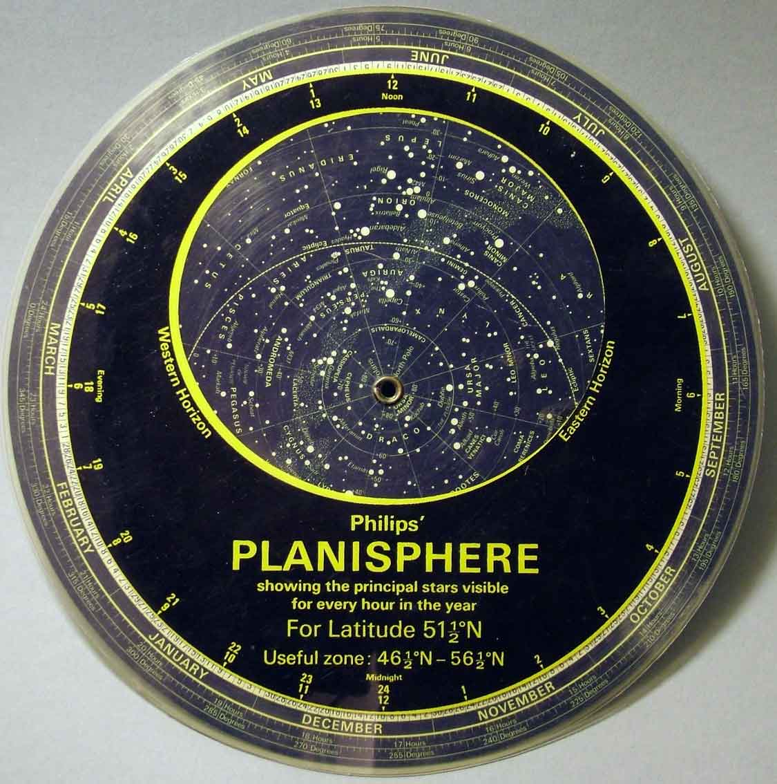 A planisphere for latitude 51.5N